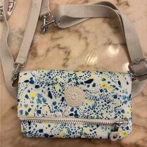 Kipling Blue and Yellow Patterned Crossbody Bag